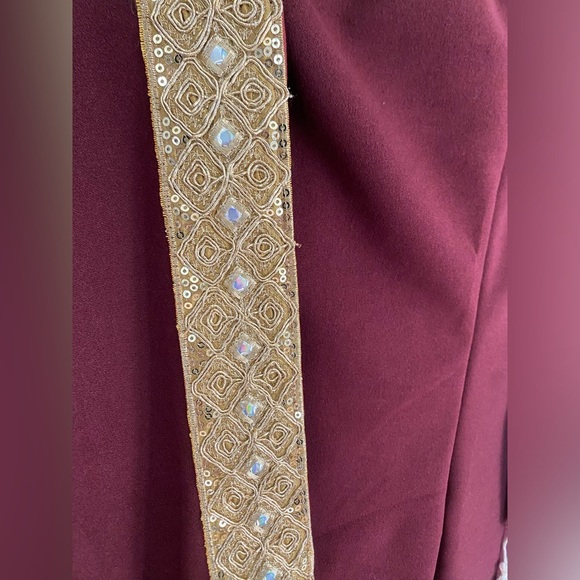 Women modest burgundy cardigan and pant set L/XL - Picture 5 of 9